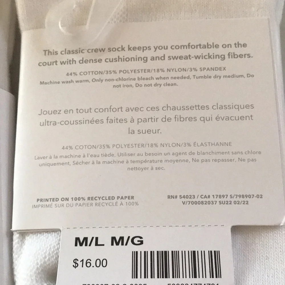 Athleta Women's Accessories Athleta Crew Retro Tennis Socks